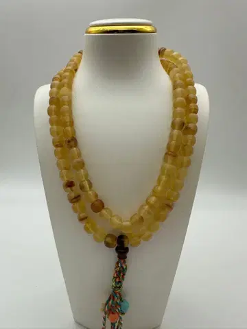 천연 야산 거북 등껍질 황금 내갑 목걸이 액세서리 108알 [희소품]