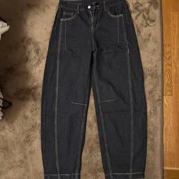 XL 다크 데님 스트레이트 팬츠