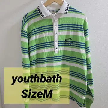 [ 대특가 염가 판매 ] youthbath 그린 스트라이프 피케 셔츠 M