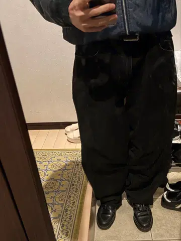 Gap 슈퍼 배기 데님 블랙 33/32