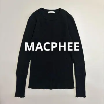 MACPHEE 울 와플 크루넥 풀오버 블랙 워셔블