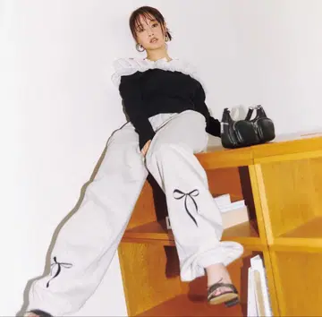 The Girls Society 리본 맨투맨 팬츠 바지 즉시 완판템