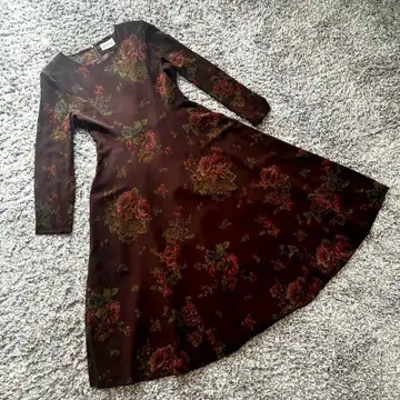 ANNYDRE 포멀 드레스/원피스/브라운/꽃무늬/아니드레