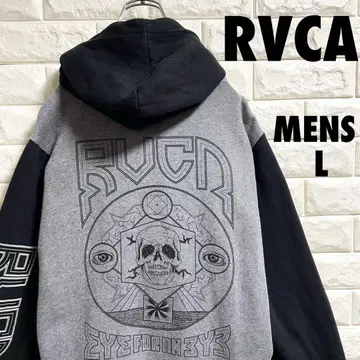 RVCA 루카 풀오버 후드티 해골 프린트 남성용 L 사이즈