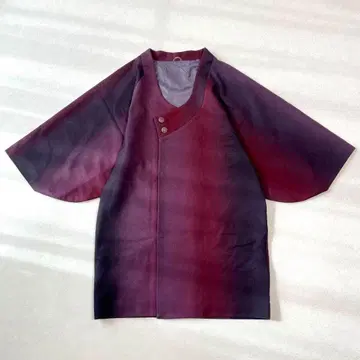 그라데이션 컬러 교토 일본 의류 코트 모몽가 코트 기모노 돌먼 울