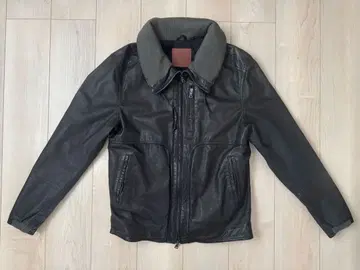 레트로 그레이 가죽 자켓