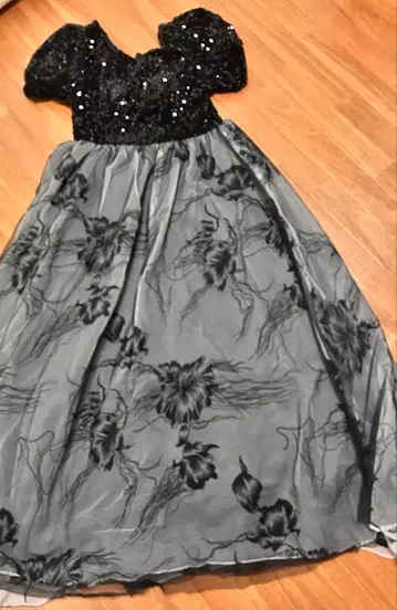 퍼프 슬리브 롱 드레스