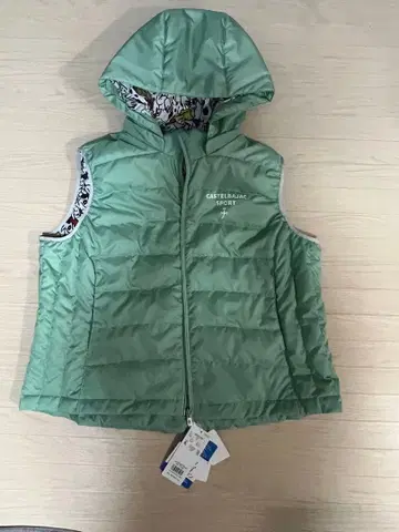 CASTELBAJAC 후드 부착 베스트 민트 그린 골프웨어