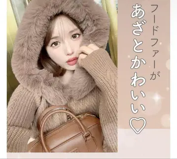 후드 퍼 니트탑