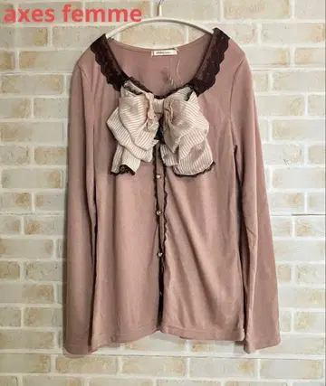 새상품 axes femme 빅 리본 y2k 레이스 티셔츠 연한 핑크