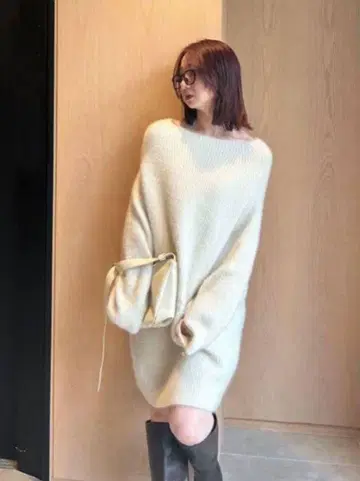 라쿤 니트 미니 원피스 프레이 아이디