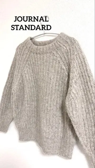 L'ESSAGE 저널 스탠다드 알파카 혼방 베이지 래글런 스웨터
