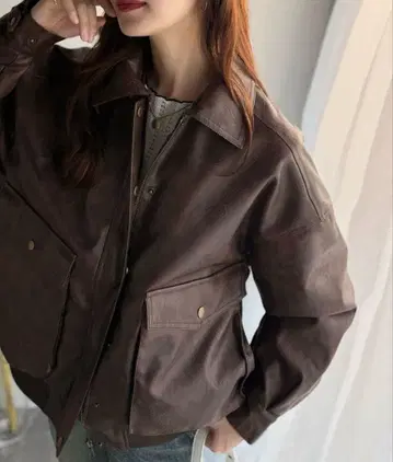 브라운 가죽 자켓 M 사이즈