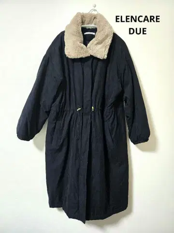 [ 새상품급 ] ELENCAREDUE 네이비 퍼 롱 코트 롱 아우터