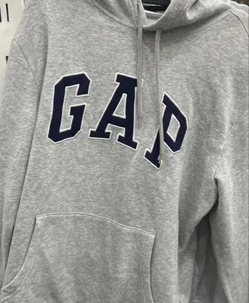 GAP 그레이 로고 후드티 후드 부착