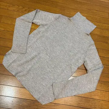 바토너 캐시미어 100% 멜란지 그레이 하이넥 니트 스웨터