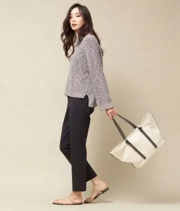 qualite 칼리테 ITALY 코튼 멜란지 보트넥 니트