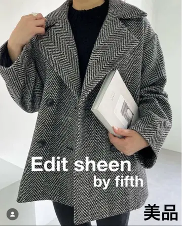 [ 새상품급 ] Edit Sheen by fifth 헤링본 자켓 코트