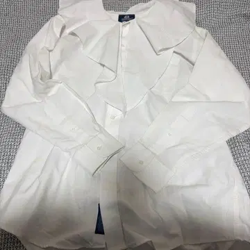 프릴 장식 화이트 셔츠 긴팔 탈부착 카라