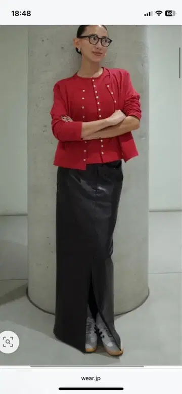 알리시아스탄 에코 가죽 롱 스커트