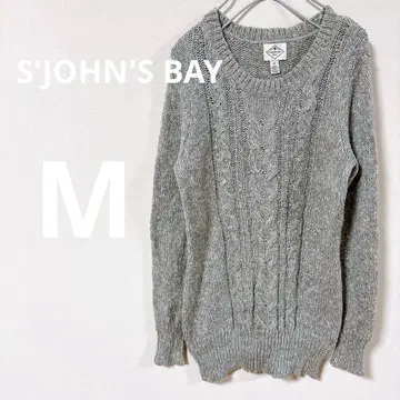 레어 S'JOHN'S BAY [ M ] 케이블 니트 스웨터 그레이