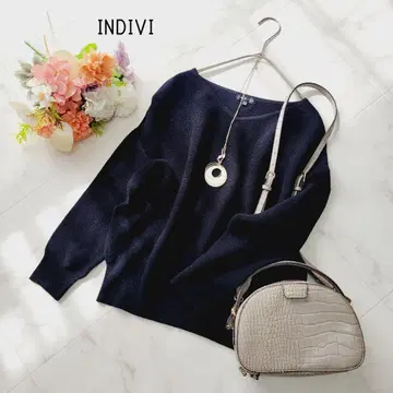 새상품급*인디비*블랙 긴팔 라메 니트 풀오버