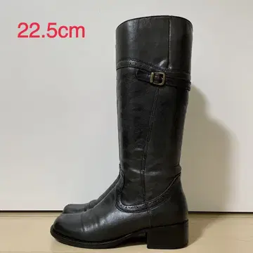 [ 키다리 아저씨 ] 여성용 롱 부츠 천연 가죽 블랙 22.5cm