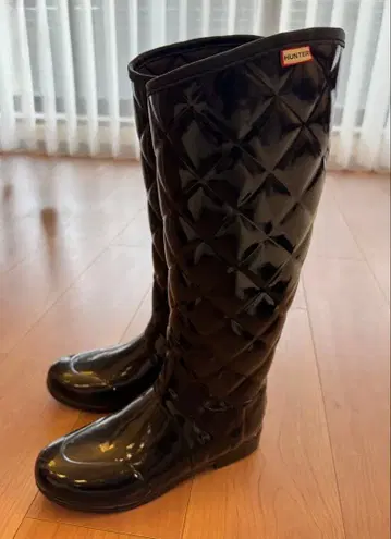 [ 레어x컨디션 최상 ] HUNTER 퀼팅 디자인 레인부츠