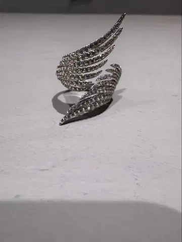 크리스탈 스톤 장식의 깃털 반지 14호