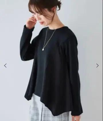 피치 새틴 절개 컷 풀오버 르 쿠르 블랑 블랙 M