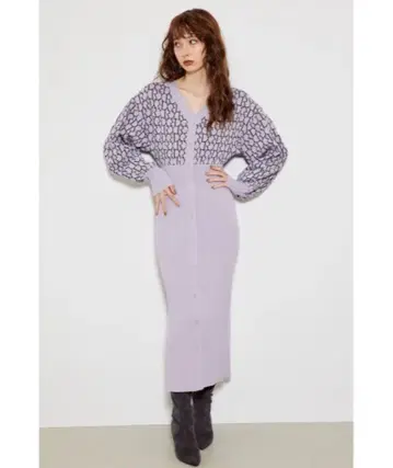 새상품급 rienda 리엔다 R 모노그램 Knit OP 2way 원피스