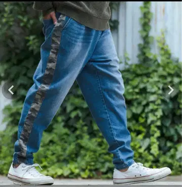 캄비오! 카모플라쥬 스트라이프 데님 조거 팬츠