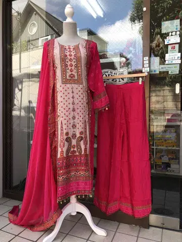 쿠르타, 팬츠, 숄 (3점 세트)