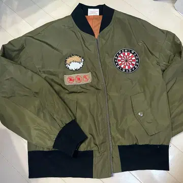 올리브색 MA-1 자켓 자수 패치 포함
