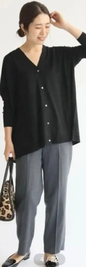 IENA 이에나 하이 게이지 니트 18 게이지 V넥