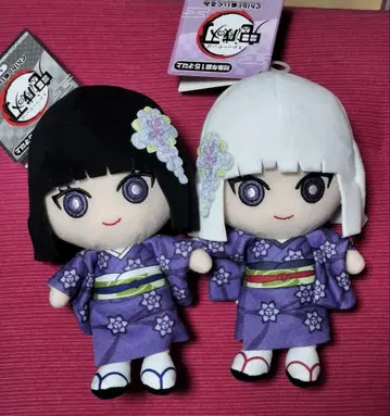 귀멸의 칼날 chibi 봉제 인형 치비 봉제 인형 검은 머리 흰 머리