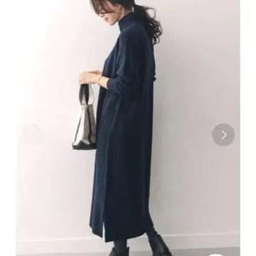 어반 리서치 도어즈 카멜 혼방 울 맥시 롱 하이넥 원피스