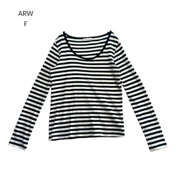 [ ARW ] 보더 긴팔 화이트 블랙 베이직 심플 캐주얼 F b007