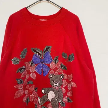 빈티지 곰 테디베어 크리스마스 애니멀 맨투맨 구제 의류