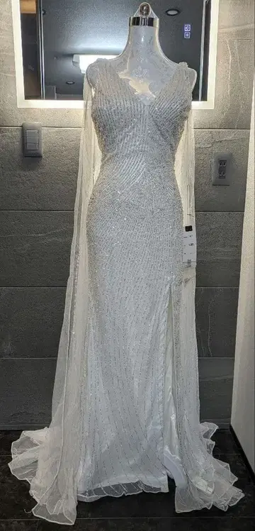 화이트 비즈 자수 콘테스트 웨딩 롱 드레스 11호