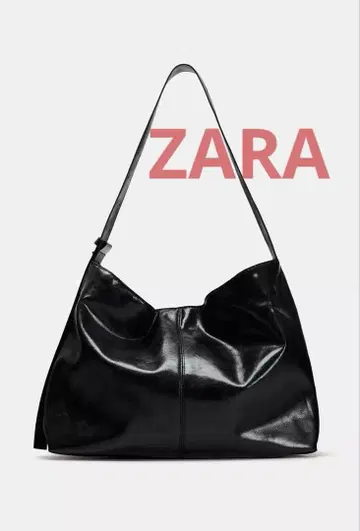 새상품급 ZARA 가죽 토트백 블랙