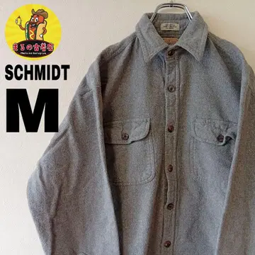 USA 구제 의류 SCHMIDT 헤비 플란넬 셔츠 M 그레이