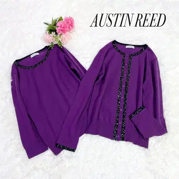 새상품급 오스틴 리드 스팽글 장식 앙상블 니트 가디건 캐시미어