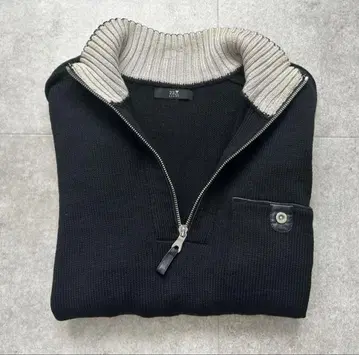 23구 니쥬산쿠 옴 하프 지퍼 니트 블랙 46