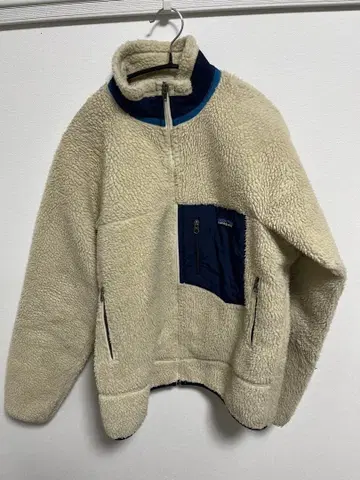 patagonia 플리스 자켓 S 크림색/네이비