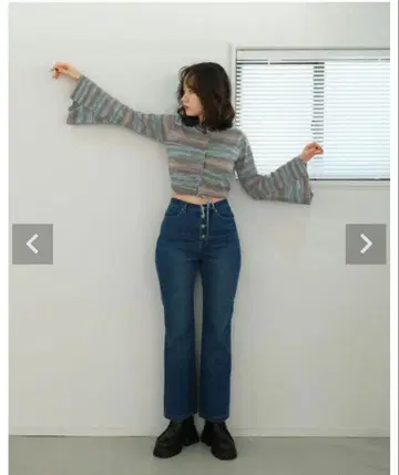 TINA:JOJUN 세미 플레어 데님 팬츠 XS