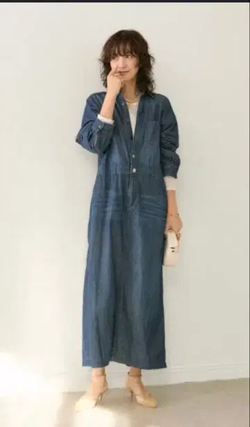 리브로도아 데님 셔츠 원피스