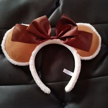 디즈니 미니 화이트 브라운 보아 머리띠