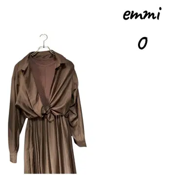 [ 새상품급 ] emmi 브라운 셔츠 원피스 긴팔