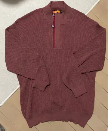 MIERU AVANT-GARDE 하프 지퍼 니트 와인 레드